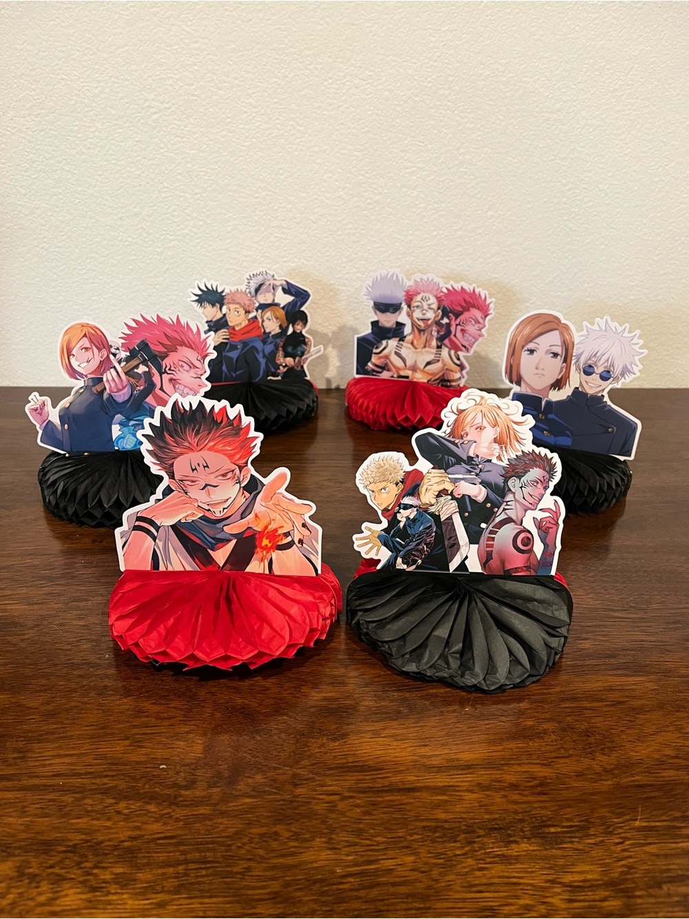 Jujutsu Kaisen Table Centerpieces - Red & Black Anime Set Party Decorations